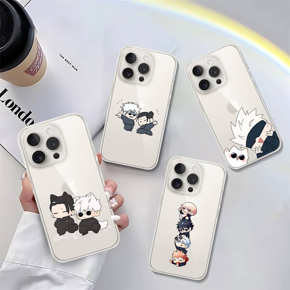 Phone Cases Jujutsu Kaisen - Coque de téléphone transparente mignonne Anime