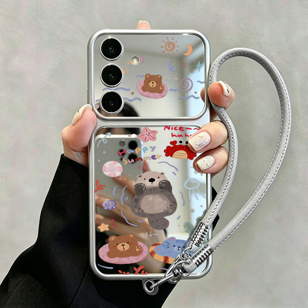 Phone Cases Galaxy A16 5G - Étui miroir ours de dessin animé